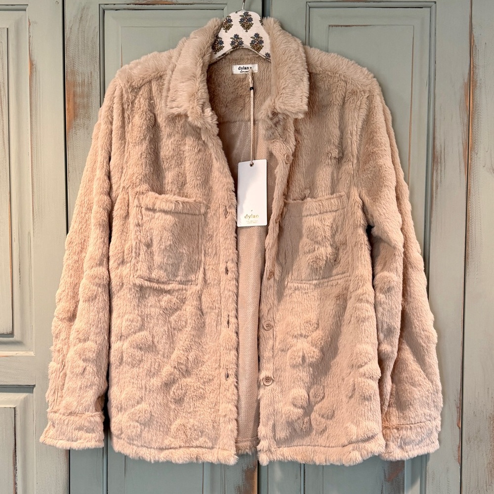 Dylan Tan Faux Fur Shirt